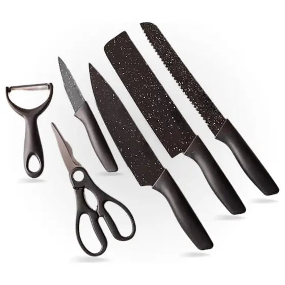 Kit 6 Peças Facas Gourmet Antiaderente Churrasco Cozinha - Kit Jogo De Facas De Churrasco