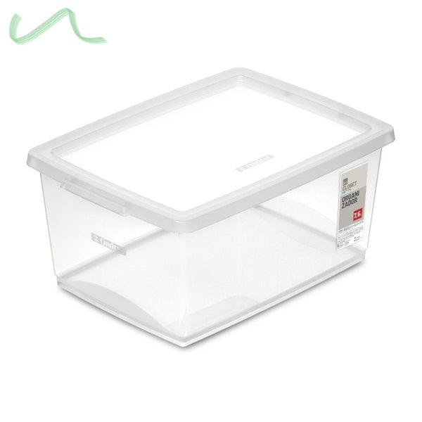 Caixa Organizadora Com Tampa De Plástico Cristal Ordene 7,5L