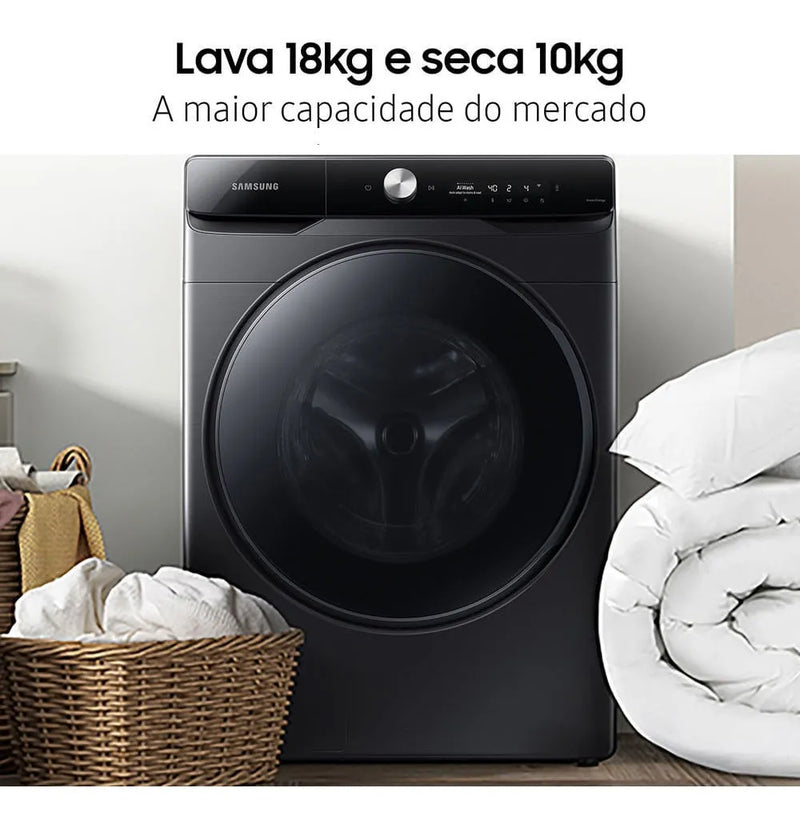Lava e Seca Samsung Smart AI Wash WD18T Black 18kg 127V/220V