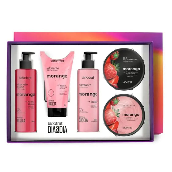 Kit Banho Dia das Mães Morango 5 Itens - Labotrat
